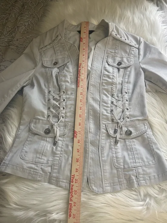 White House Black Market Sz 6 Grey Women’s Light Weight Jacket - Picture 7 of 14